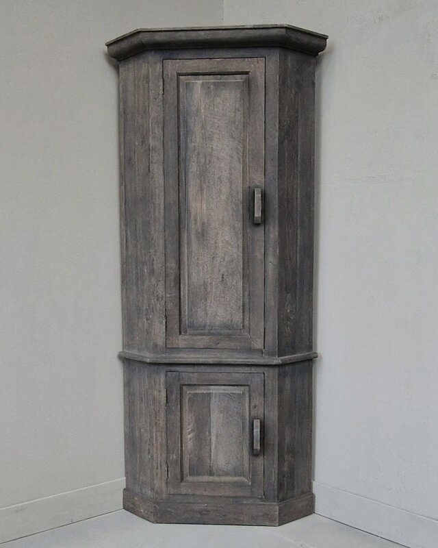 Luksa Home Collection Hoekkast Pip Hout Antique Grey H220 x B100 x D50 Cm