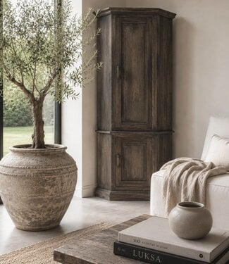 Luksa Home Collection Hoekkast Pip Hout Antique Grey H220 x B100 x D50 Cm