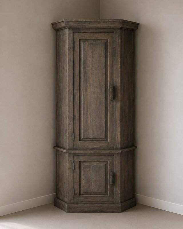 Luksa Home Collection Hoekkast Pip Hout Antique Grey H220 x B100 x D50 Cm