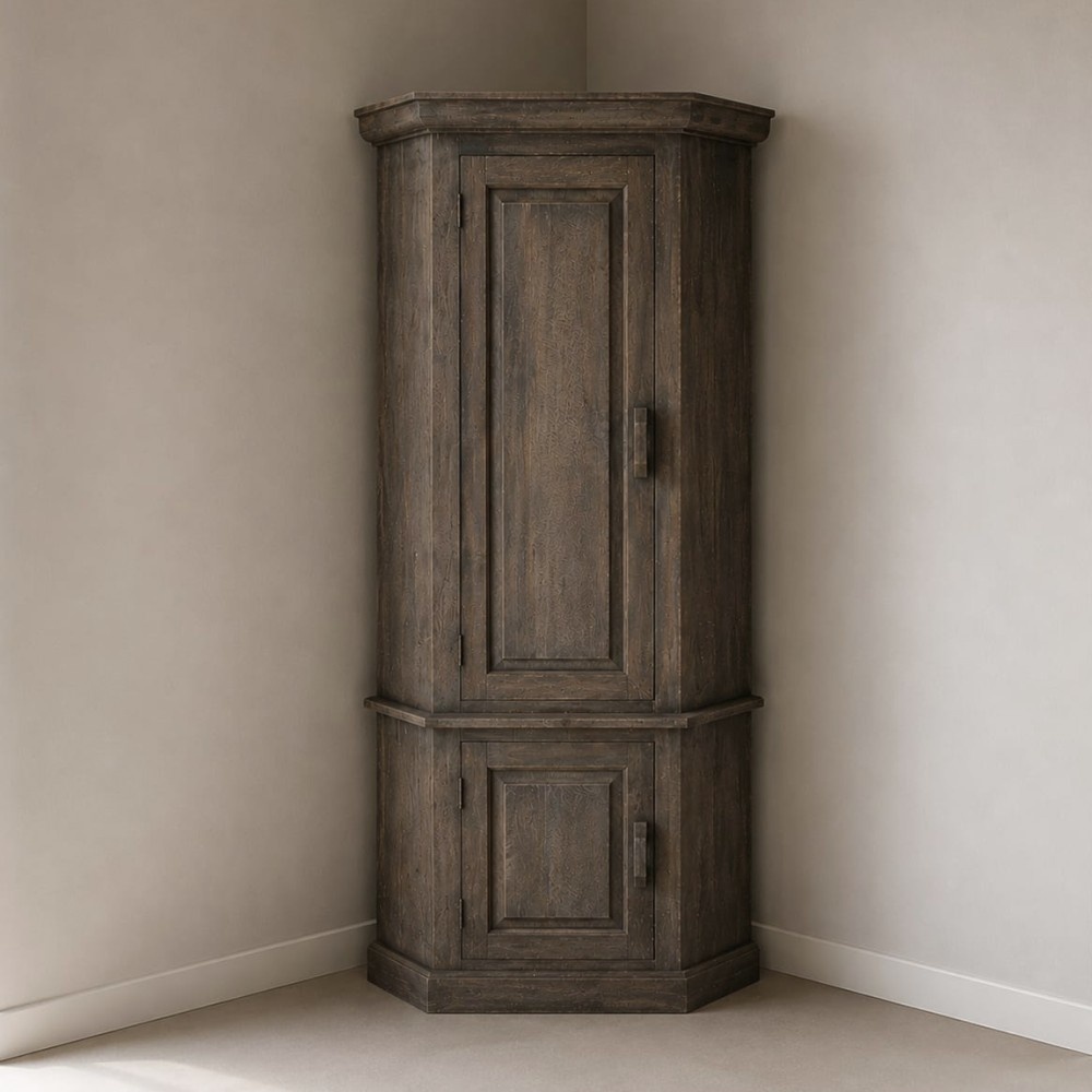 Luksa Home Collection Hoekkast Pip Hout Antique Grey H220 x B100 x D50 Cm