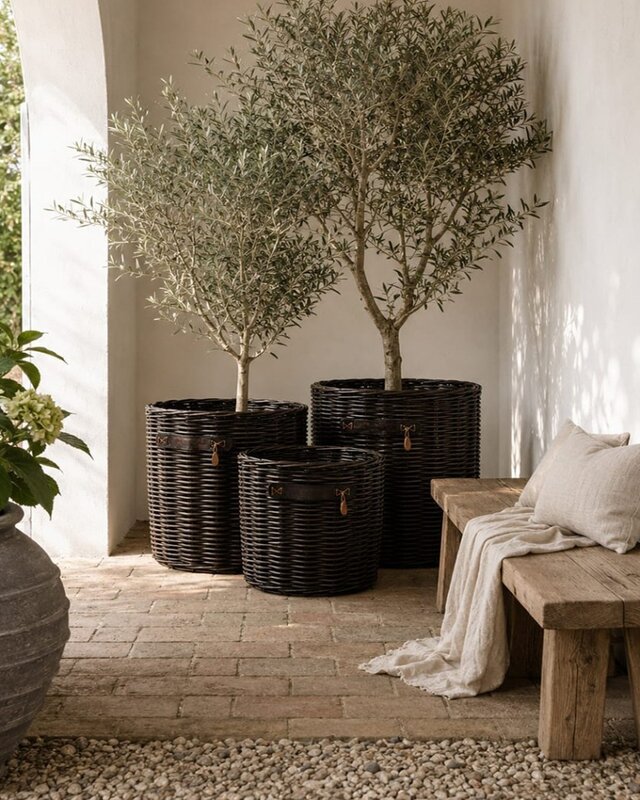 Luksa Home Collection Mand Rattan Yuliana Bloembak/Bloempot - 3 Maten