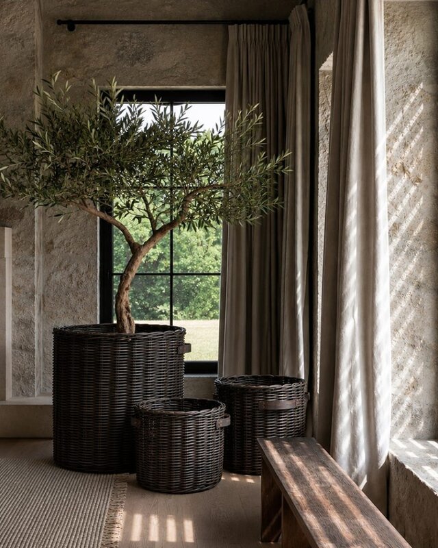 Luksa Home Collection Mand Rattan Yuliana Bloembak/Bloempot - 3 Maten