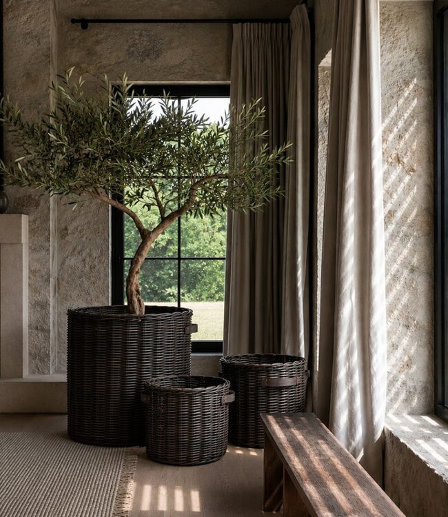 Luksa Home Collection Mand Rattan Yuliana Bloembak/Bloempot - 3 Maten
