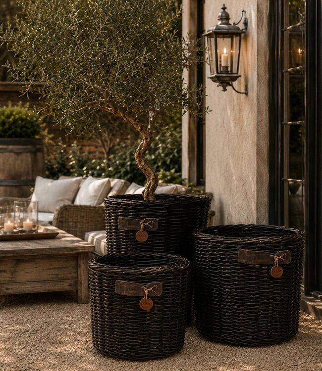 Luksa Home Collection Mand Rattan Yuliana Bloembak/Bloempot - 3 Maten