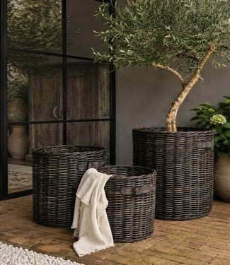 Luksa Home Collection Mand Rattan Yuliana Bloembak/Bloempot - 3 Maten