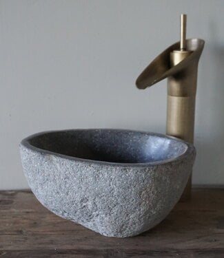 Rene Houtman Kleine Stenen Waskom + Spoelgat | H13 x B26 x D20 cm