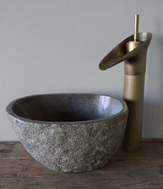 Rene Houtman Kleine Stenen Waskom + Spoelgat | H13 x B25 x D20 cm