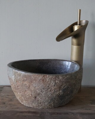 Rene Houtman Kleine Stenen Waskom + Spoelgat | Nr 2 | H13xB25xD20 cm