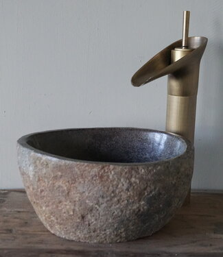 Rene Houtman Kleine Stenen Waskom + Spoelgat | Nr 2 | H13xB25xD20 cm