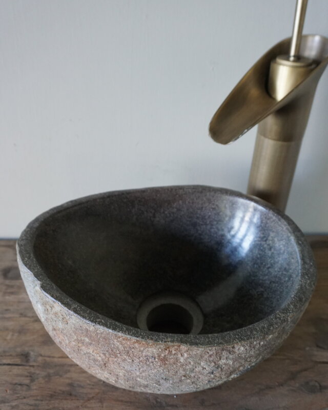 Rene Houtman Kleine Stenen Waskom + Spoelgat | Nr 2 | H13xB25xD20 cm