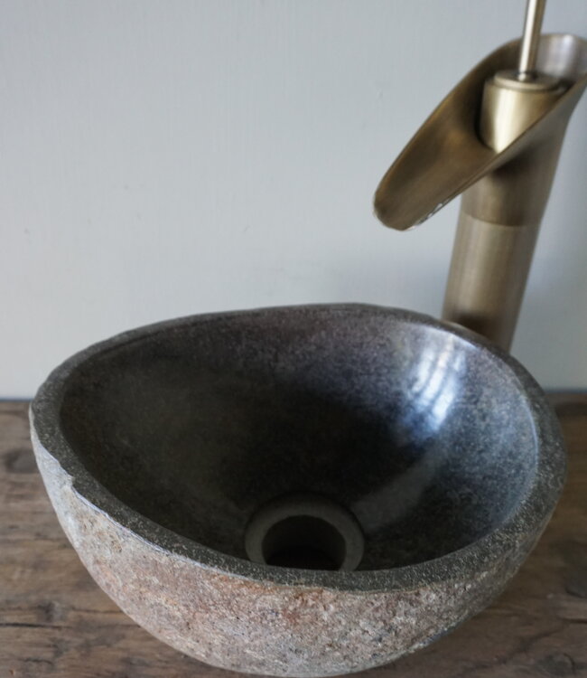 Rene Houtman Kleine Stenen Waskom + Spoelgat | Nr 2 | H13xB25xD20 cm
