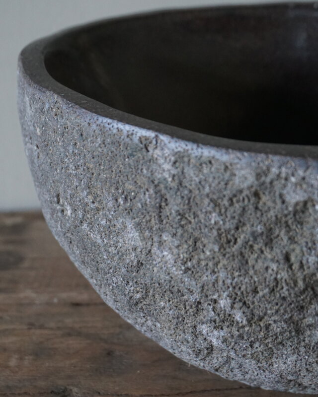 Rene Houtman Kleine Stenen Waskom + Spoelgat | H13 x B24,5 x D20 cm