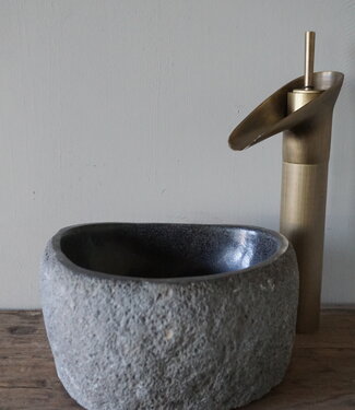 Rene Houtman Kleine Stenen Waskom + Spoelgat | H13 x B23 x D21 cm