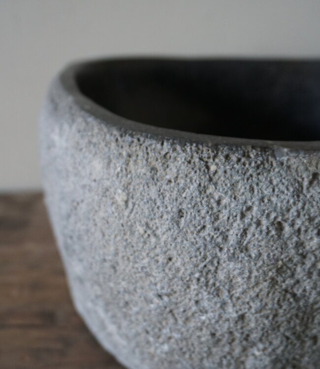 Rene Houtman Kleine Stenen Waskom + Spoelgat | H13 x B23 x D21 cm