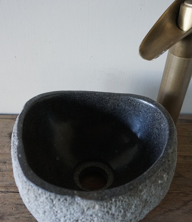Rene Houtman Kleine Stenen Waskom + Spoelgat | H13 x B23 x D21 cm