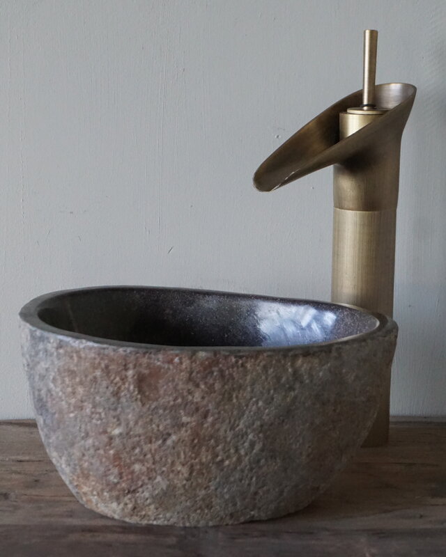 Rene Houtman Kleine Stenen Waskom + Spoelgat | H13 x B24 x D20 cm