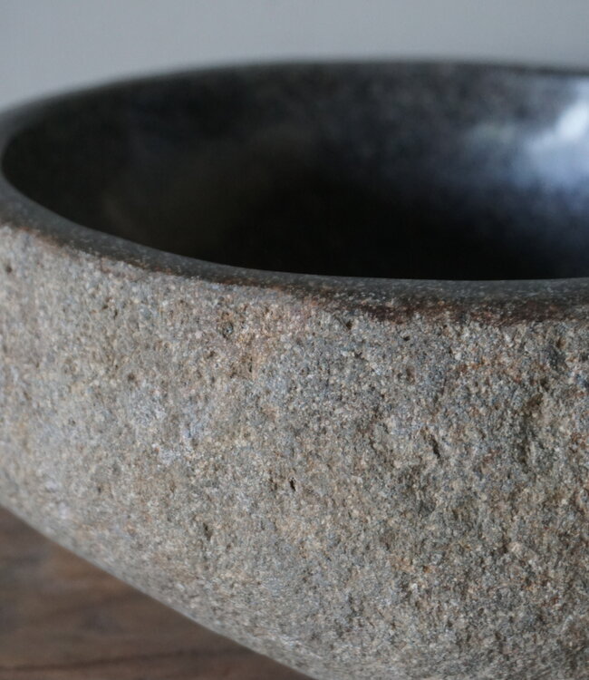 Rene Houtman Kleine Stenen Waskom + Spoelgat | H13,5 x B24 x D22 cm