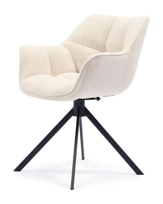 Rivièra Maison Carnaby Eetkamerstoel | Draaibaar | Antiek Wit | 82x67x60 cm