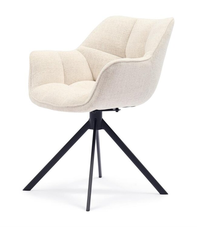 Rivièra Maison Carnaby Eetkamerstoel | Draaibaar | Antiek Wit | 82x67x60 cm