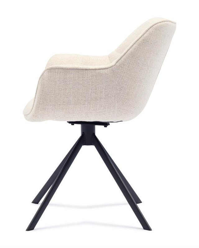 Rivièra Maison Carnaby Eetkamerstoel | Draaibaar | Antiek Wit | 82x67x60 cm