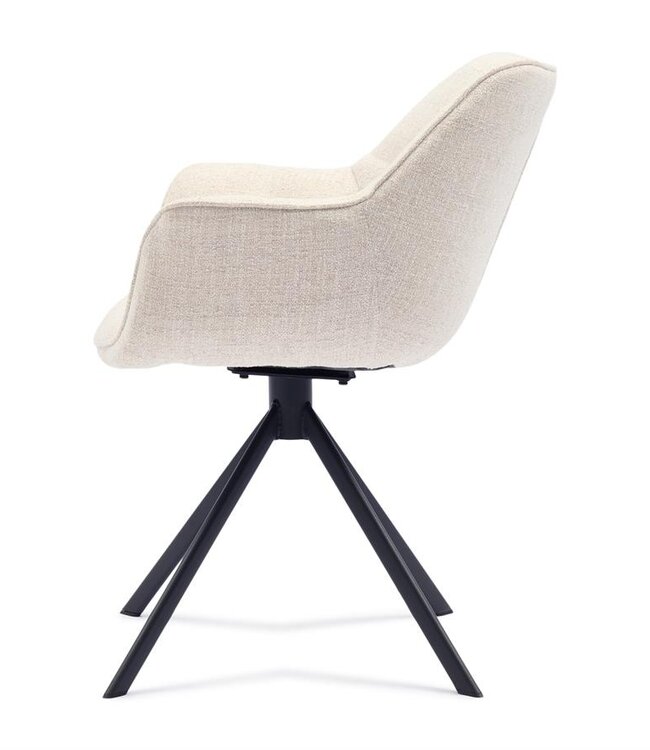 Rivièra Maison Carnaby Eetkamerstoel | Draaibaar | Antiek Wit | 82x67x60 cm