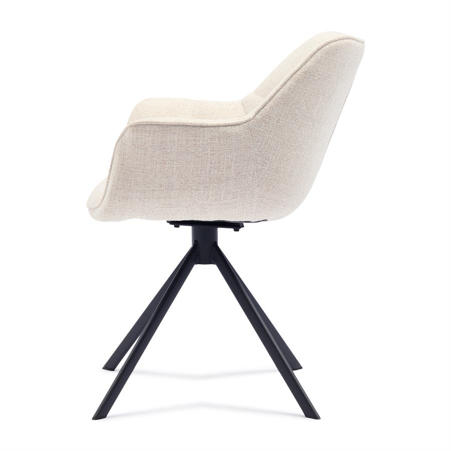 Rivièra Maison Carnaby Eetkamerstoel | Draaibaar | Antiek Wit | 82x67x60 cm