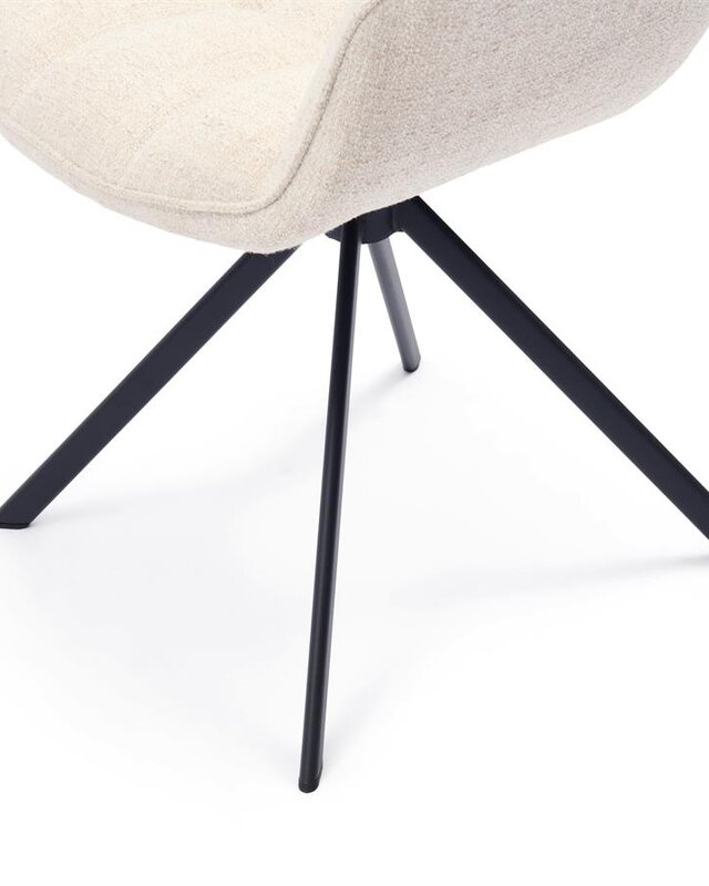 Rivièra Maison Carnaby Eetkamerstoel | Draaibaar | Antiek Wit | 82x67x60 cm