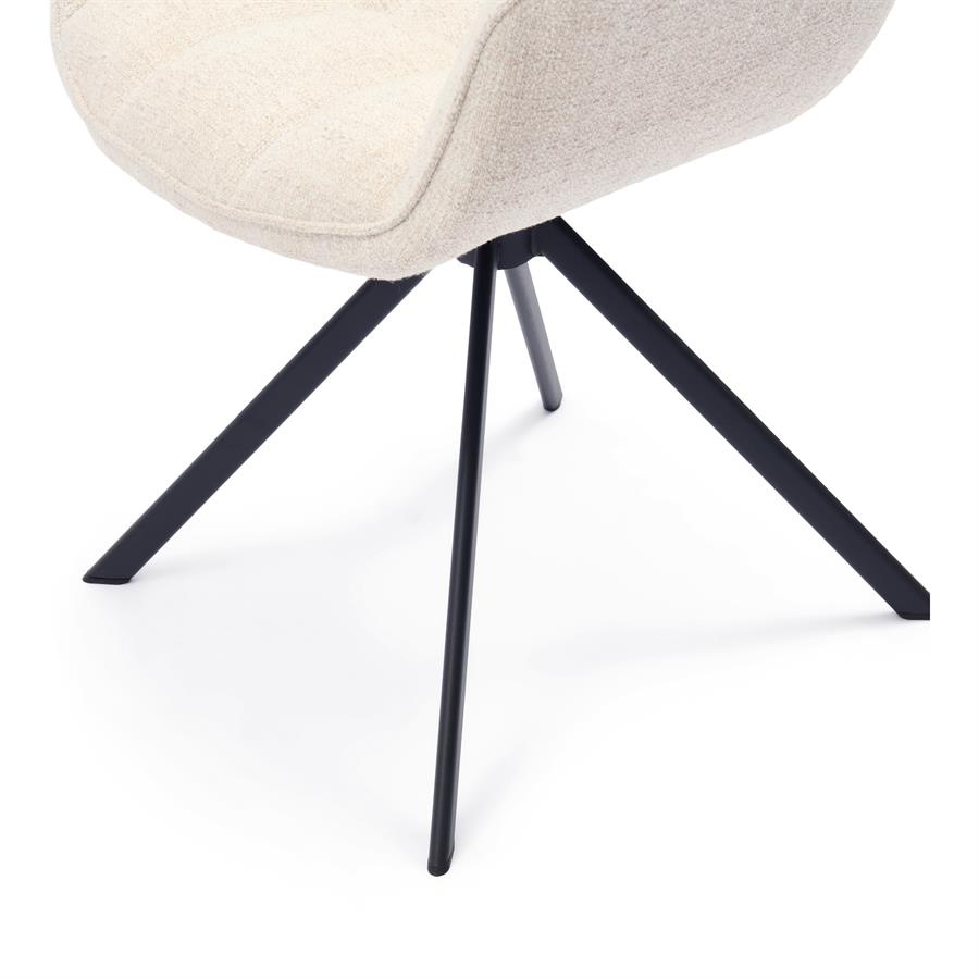 Rivièra Maison Carnaby Eetkamerstoel | Draaibaar | Antiek Wit | 82x67x60 cm