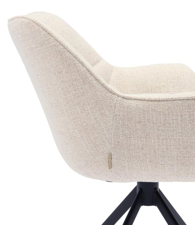 Rivièra Maison Carnaby Eetkamerstoel | Draaibaar | Antiek Wit | 82x67x60 cm