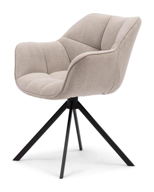 Rivièra Maison Carnaby Eetkamerstoel | Draaibaar | Fabulous Flax | 82x67x60 cm