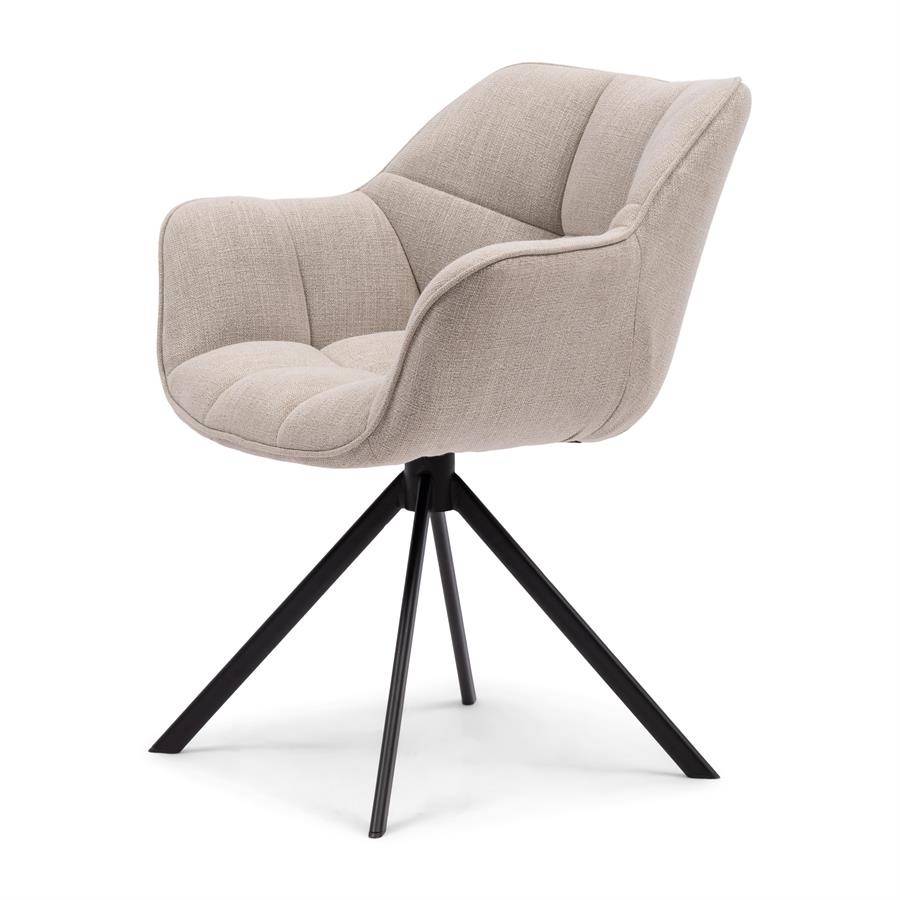 Rivièra Maison Carnaby Eetkamerstoel | Draaibaar | Fabulous Flax | 82x67x60 cm