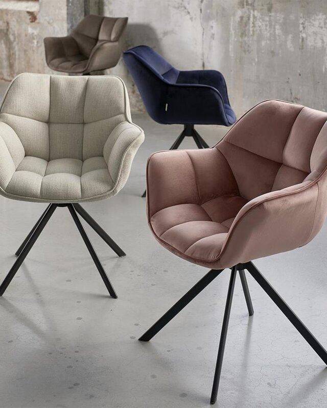 Rivièra Maison Carnaby Eetkamerstoel | Draaibaar | Fabulous Flax | 82x67x60 cm