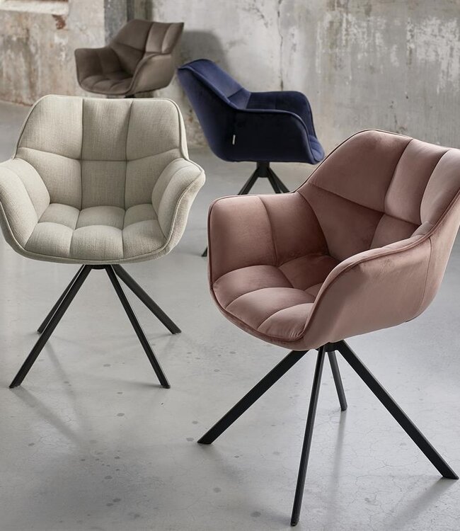 Rivièra Maison Carnaby Eetkamerstoel | Draaibaar | Fabulous Flax | 82x67x60 cm