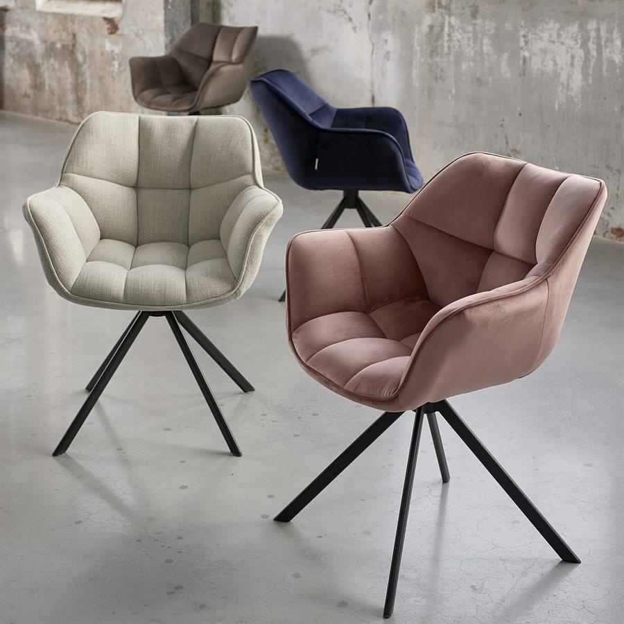 Rivièra Maison Carnaby Eetkamerstoel | Draaibaar | Fabulous Flax | 82x67x60 cm