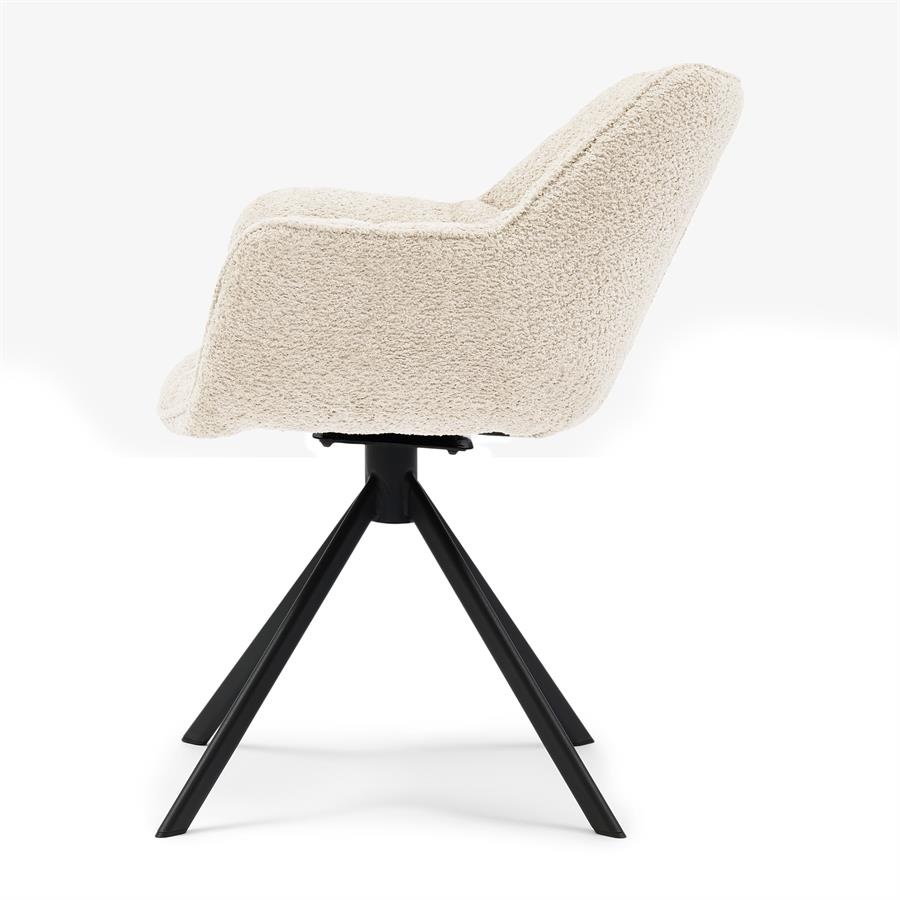 Rivièra Maison Carnaby Eetkamerstoel | Draaibaar | Ivoorwit | 82x67x60 cm