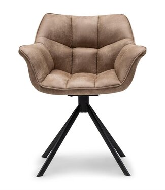 Rivièra Maison Carnaby Eetkamerstoel | Draaibaar | Camel | 82x67x60 cm