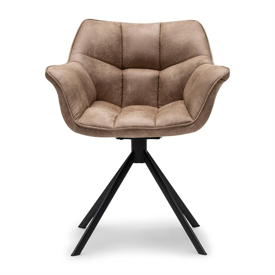 Rivièra Maison Carnaby Eetkamerstoel | Draaibaar | Camel | 82x67x60 cm