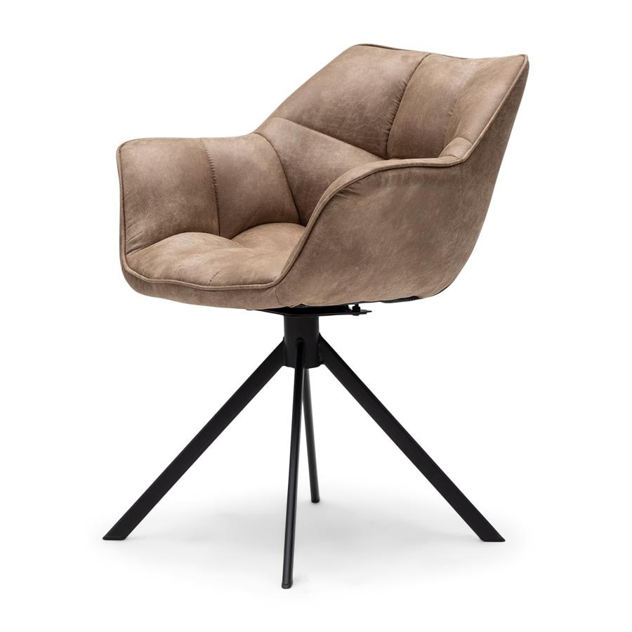 Rivièra Maison Carnaby Eetkamerstoel | Draaibaar | Camel | 82x67x60 cm