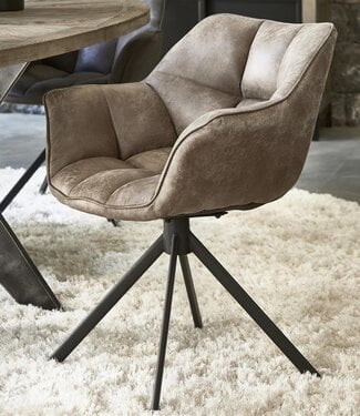 Rivièra Maison Carnaby Eetkamerstoel | Draaibaar | Coffee | 82x67x60 cm