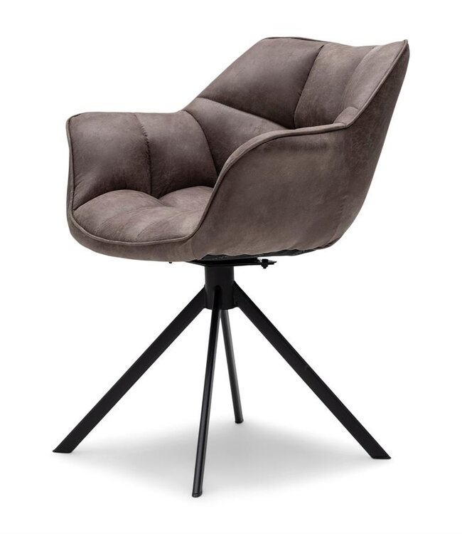 Rivièra Maison Carnaby Eetkamerstoel | Draaibaar | Coffee | 82x67x60 cm