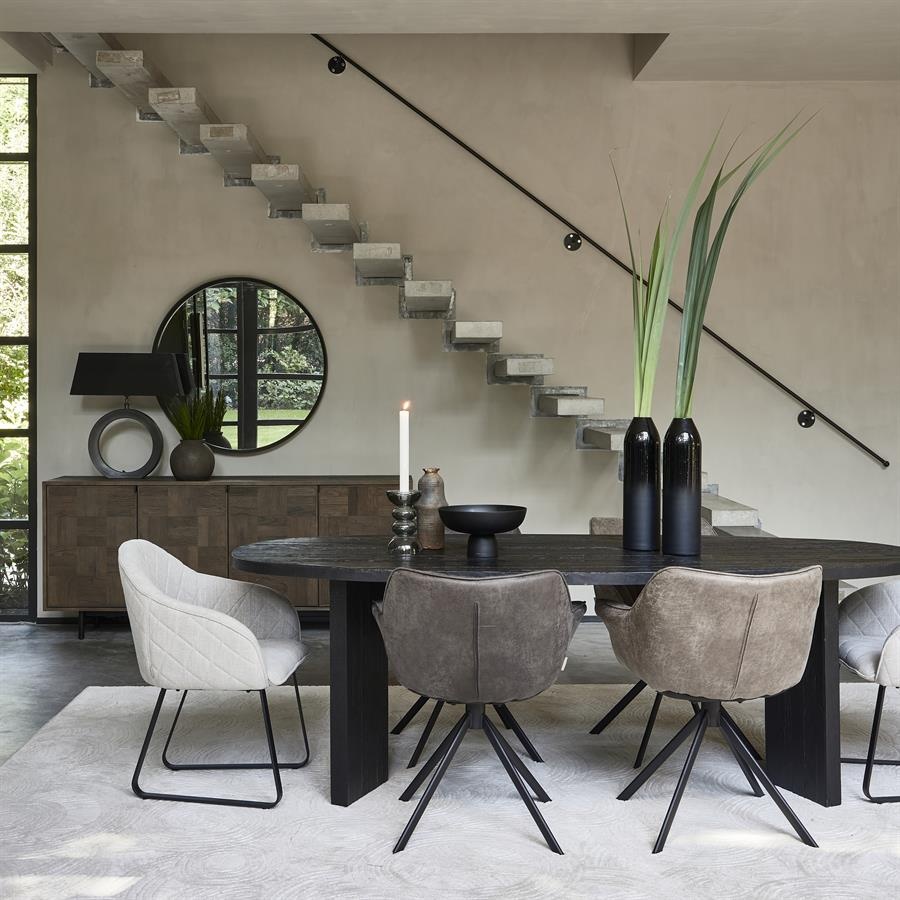 Rivièra Maison Carnaby Eetkamerstoel | Draaibaar | Coffee | 82x67x60 cm