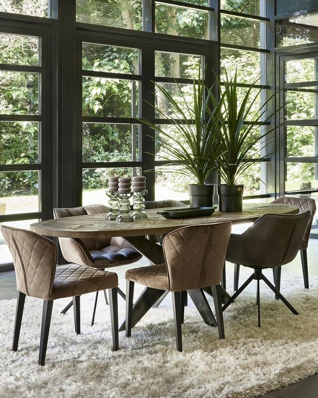 Rivièra Maison Carnaby Eetkamerstoel | Draaibaar | Coffee | 82x67x60 cm
