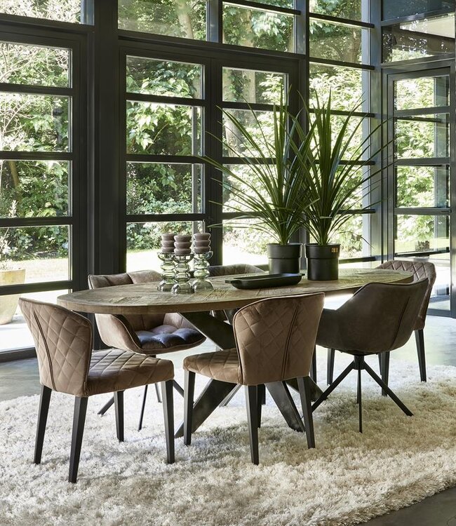 Rivièra Maison Carnaby Eetkamerstoel | Draaibaar | Coffee | 82x67x60 cm