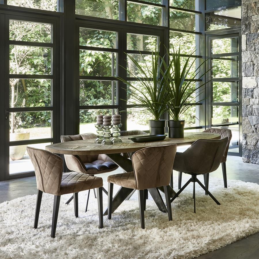 Rivièra Maison Carnaby Eetkamerstoel | Draaibaar | Coffee | 82x67x60 cm