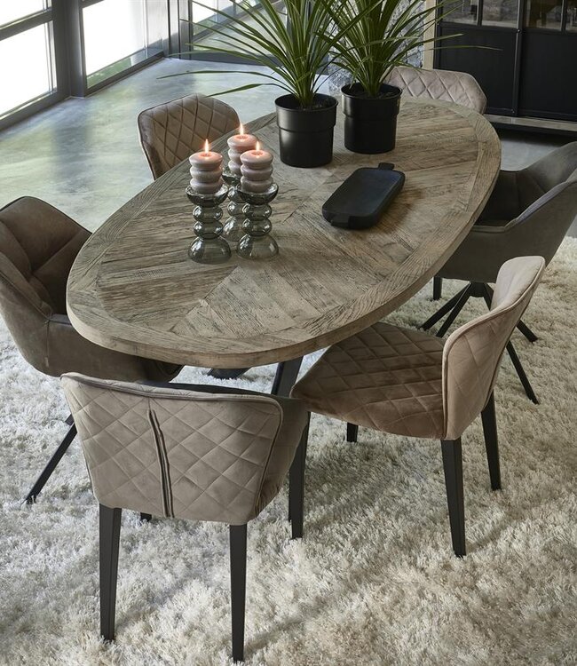 Rivièra Maison Carnaby Eetkamerstoel | Draaibaar | Coffee | 82x67x60 cm