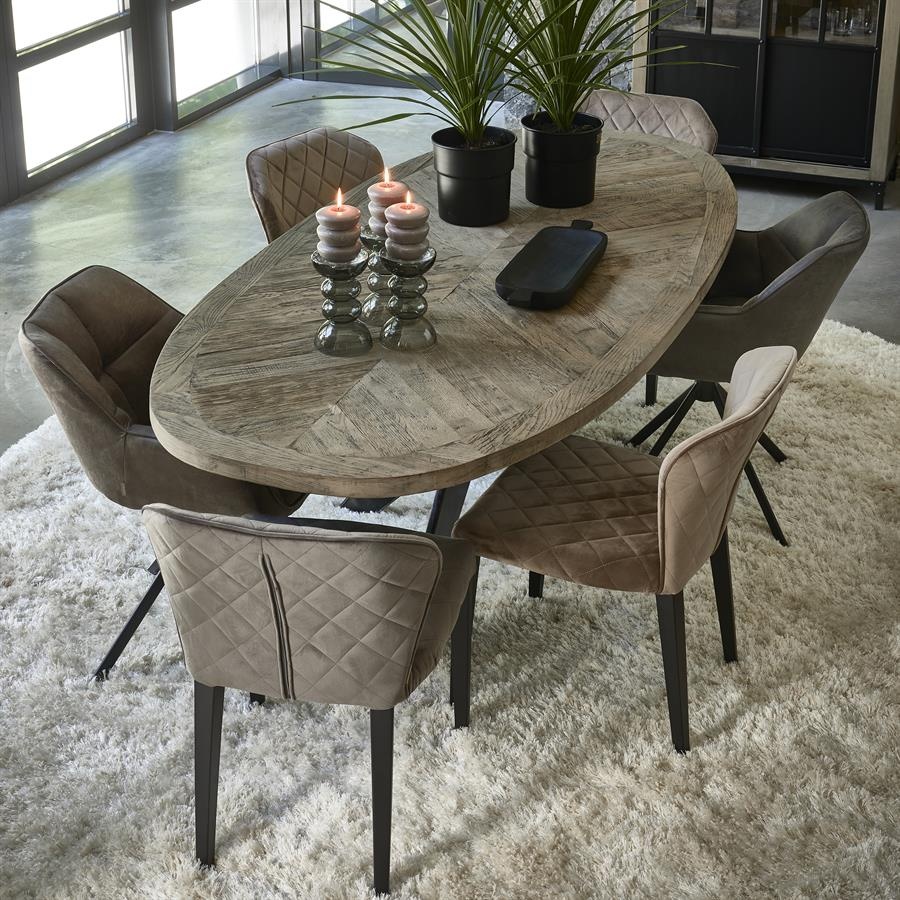 Rivièra Maison Carnaby Eetkamerstoel | Draaibaar | Coffee | 82x67x60 cm