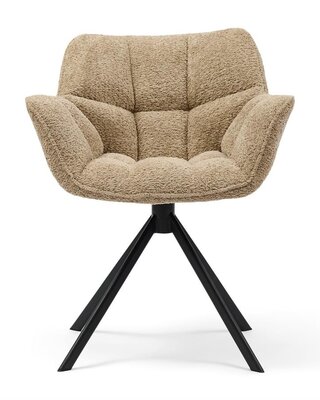 Rivièra Maison Carnaby Eetkamerstoel | Draaibaar | Soft Walnut | 82x67x60 cm