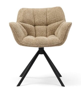 Rivièra Maison Carnaby Eetkamerstoel | Draaibaar | Soft Walnut | 82x67x60 cm