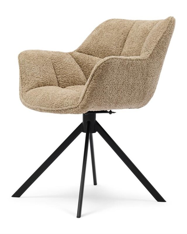 Rivièra Maison Carnaby Eetkamerstoel | Draaibaar | Soft Walnut | 82x67x60 cm