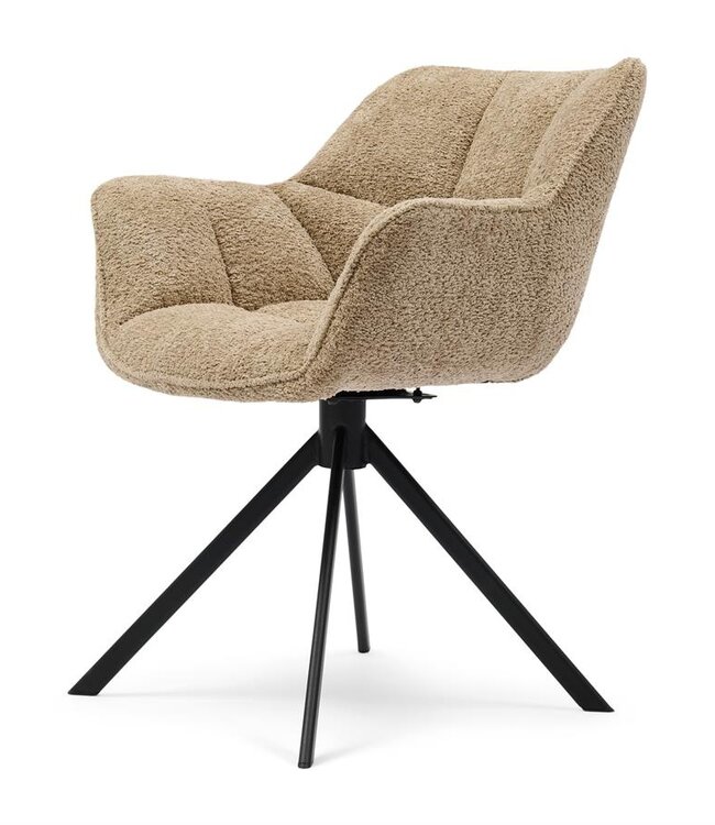 Rivièra Maison Carnaby Eetkamerstoel | Draaibaar | Soft Walnut | 82x67x60 cm